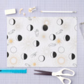 Papier Mousseline Moon phases solaires signaux main rétro alchimie (Artisanat)