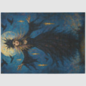 Papier Mousseline Moonlit Sorceress – Mystical Witch Decoupage Paper (Recto)