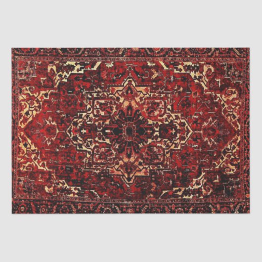 Papier Mousseline Moquette persane en rouge foncé (Recto)