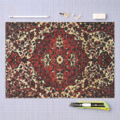 Papier Mousseline Moquette persane look rouge foncé et crème  (Artisanat)