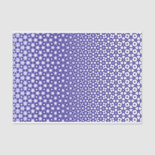 Papier Mousseline morphing géométrique bleu et blanc (Recto)