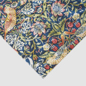 Papier Mousseline Morris - Framboise Voleur d'oiseaux et de fleurs (Détail)