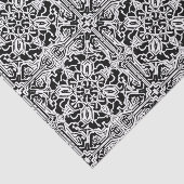 Papier Mousseline Mosaic Marocain Carreaux Motif en noir et blanc (Détail)