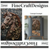 Papier Mousseline Mosaic Steampunk Cheval Brown Cuivre A6L Découpage