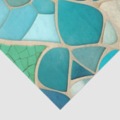 Papier Mousseline Mosaïque Abstraite turquoise de style Art déco (Détail)