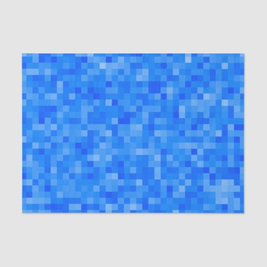 Papier Mousseline Mosaïque bleue de pixel (Recto)
