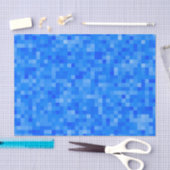 Papier Mousseline Mosaïque bleue de pixel (Artisanat)