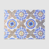 Papier Mousseline Mosaïque bleue italienne (Recto)