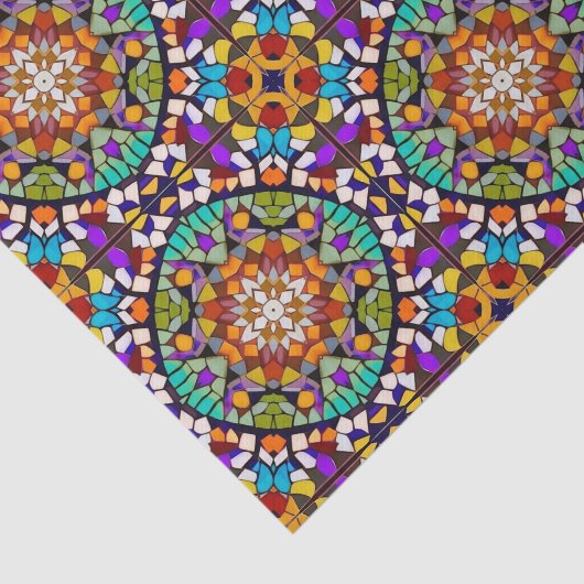 Papier Mousseline Mosaïque circulaire - effet 3D - Découpage (Détail)