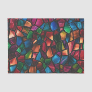 Papier Mousseline Mosaïque de verre coloré et teinté comme un bijou