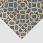 Papier Mousseline Mosaïque méditerranéenne Bleu Vert Découpage Tissu (Détail)