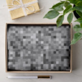 Papier Mousseline Mosaïque noire de pixel (Cadeau)