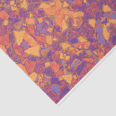 Papier Mousseline Mosaïque Tribal violet orange jaune bohème (Détail)