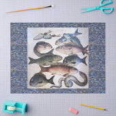 PAPIER MOUSSELINE MOSAÏQUES ROMAINES ANTIQUE, PÊCHES, ESPACE DE VIE (Artisanat)