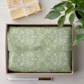Papier Mousseline Moss Green Damask (Cadeau)