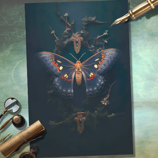 Papier Mousseline Moth Dark Academia 1 Document de découpage