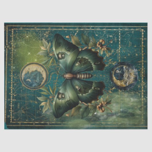 Papier Mousseline Moth et Lune lunaire (Recto)