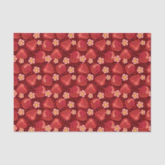 Papier Mousseline Motif 2 2 de fraise (Recto)