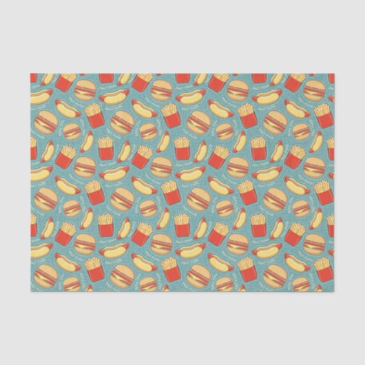 Papier Mousseline Motif 3 d'aliments de préparation rapide (Recto)
