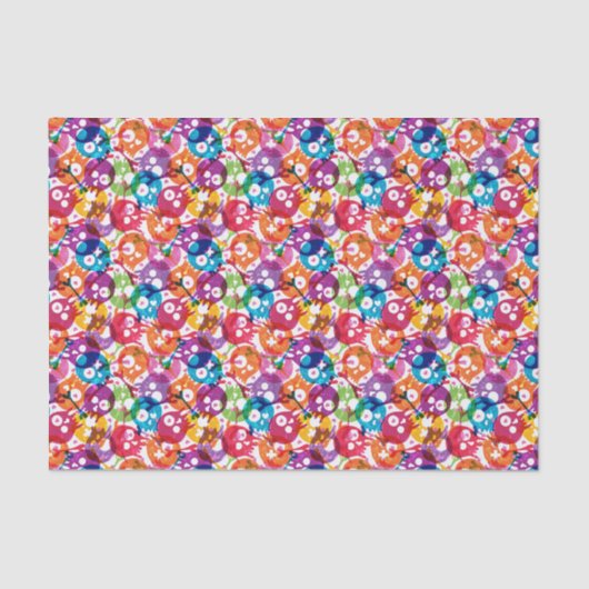 Papier Mousseline Motif 3 de crânes (Recto)