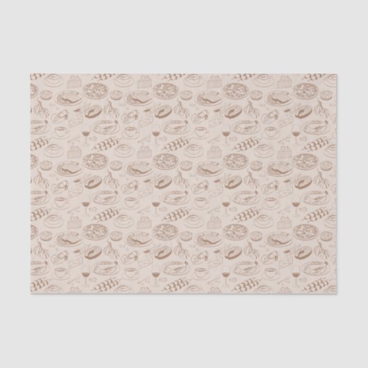 Papier Mousseline Motif 3 de nourriture (Recto)