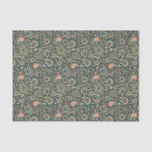 Papier Mousseline Motif 3 de Paisley (Recto)