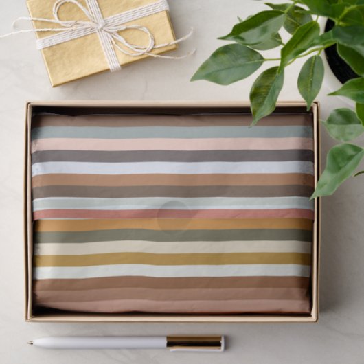 Papier Mousseline Motif à bandes multiples (Cadeau)
