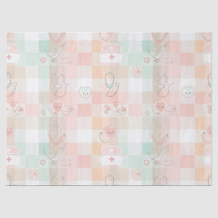 Papier Mousseline Motif à carreaux La vie d'infirmière pastel