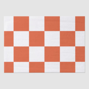 Papier Mousseline Motif à carreaux orange et blanc