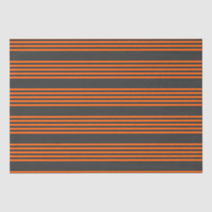 Papier Mousseline Motif à cinq bandes orange et charbon de bois