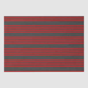 Papier Mousseline Motif à cinq bandes rouge et charbon de bois