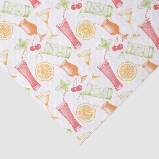 Papier Mousseline Motif à cocktails croisés (Détail)