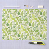 Papier Mousseline Motif à feuilles vertes (Artisanat)