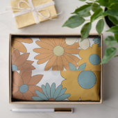 Papier Mousseline Motif à fleurs rétro coloré (Cadeau)