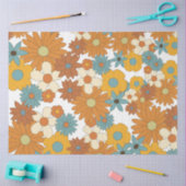 Papier Mousseline Motif à fleurs rétro coloré (Artisanat)