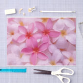 Papier Mousseline Motif à fleurs rose Plumeria (Artisanat)