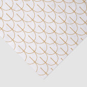 Papier Mousseline Motif à l'échelle de poisson Art déco or et blanc (Détail)