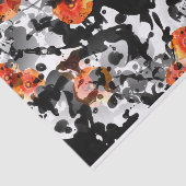 Papier Mousseline Motif À L'ENCRE NOIRE et de PAVOTS + votre backgr. (Détail)