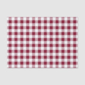 Papier Mousseline Motif à plaid blanc rouge Bourgogne (Recto)