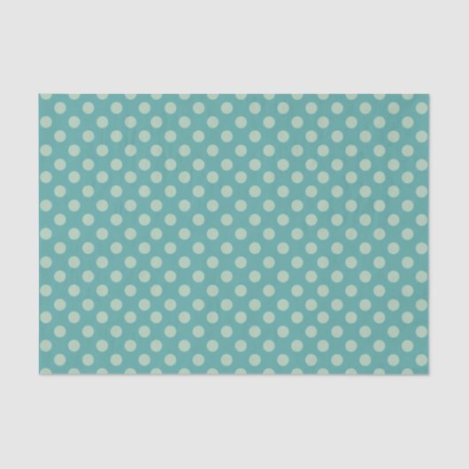 Papier Mousseline Motif à points bleu vert Polka (Recto)
