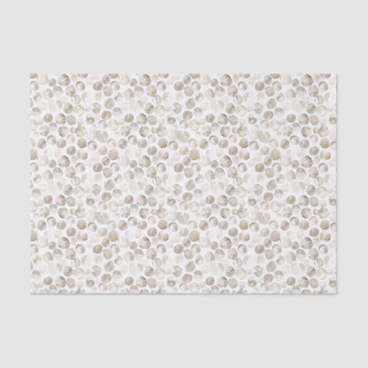 Papier Mousseline Motif à points de style aquarelle blanc crème beig (Recto)