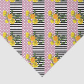 Papier Mousseline motif à points de tulipe jaune (Détail)