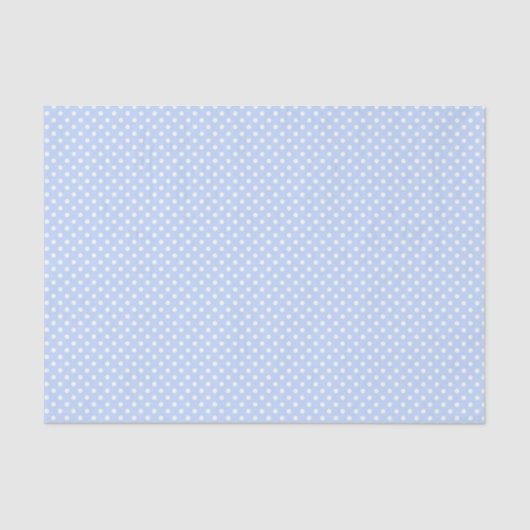 Papier Mousseline Motif à points Polka bleu pâle et blanc (Recto)
