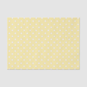 Papier Mousseline Motif à points Polka Jaune