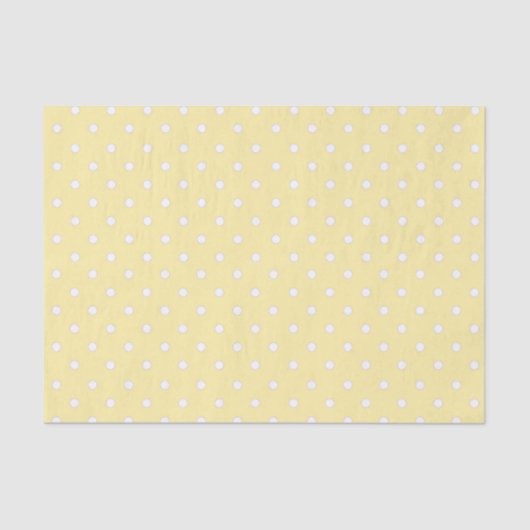 Papier Mousseline Motif à points Polka Jaune (Recto)