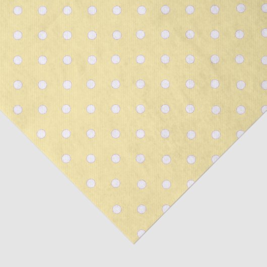 Papier Mousseline Motif à points Polka Jaune (Détail)