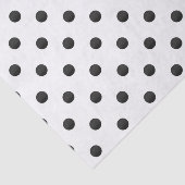 Papier Mousseline Motif à points Polka noir et blanc (Détail)