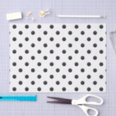 Papier Mousseline Motif à points Polka noir et blanc (Artisanat)