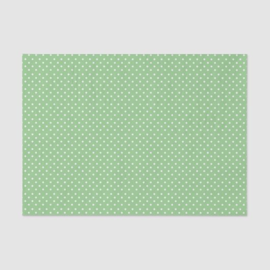 Papier Mousseline Motif à points Polka vert (Recto)