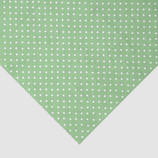 Papier Mousseline Motif à points Polka vert (Détail)
